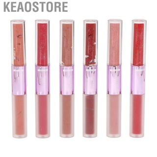 Keaostore Double Head Lip Gloss   Lipstick Set Full Coverage Easy To Apply Matte Glitter Texture 6PCS No Fading  for Daily or Party Makeup