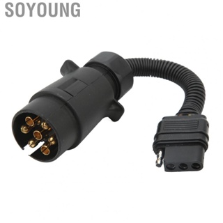 Soyoung Trailer Adapter Plug  EU Round To US Flat Trailer Conversion Plug Plug and Play 7 Pin To 4 Pin  for RV