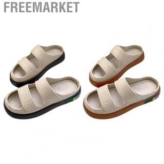 Freemarket Open Toe Sandals  Simple Hook and Loop Elegant Beach Slides Fashionable Thick Soled  for Holiday Party