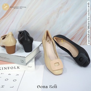 ทรงปกติ:เปลี่ยนไซส์ได้-ไม่รับคืน::รุ่นขายดี Zenachoo Oona soft สูง 2 นิ้ว รองเท้าหนังแกะแท้ หัวแหลมหน้ากว้าง