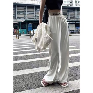 Alexander Wang Kings 23 summer new elastic waist letter casual walking pants fashion all-match slimming straight pants MPSH