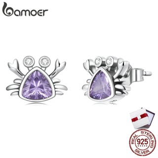 BAMOER 925 sterling silver mini crab stud earring fashion accessories suitable BSE572