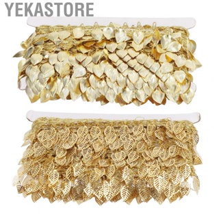 Yekastore Gold Leaf Garland  10 Yards Sparkling Stylish Metal Leaf Ribbon Trim  for Wedding for DIY Trim Decorations