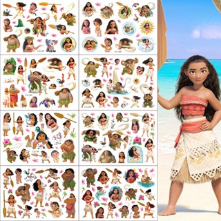 สติกเกอร์รอยสักชั่วคราว ลายการ์ตูนอนิเมะ Moana สําหรับเด็ก