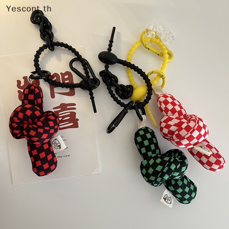 Yescont พวงกุญแจซิลิโคน พิมพ์ลายตาราง พร้อมสายคล้องมือ สําหรับห้อยโทรศัพท์มือถือ ของขวัญ