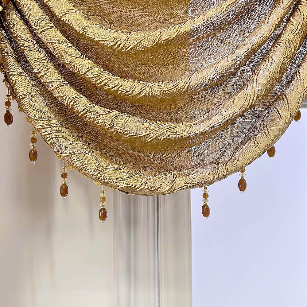 แนะนำ ผ้าม่าน ผ้าม่าน ประดับลูกปัด สีน้ําตาล สไตล์ยุโรป หรูหรา สําหรับห้องนอน ห้องครัว 1 แผง ราคาพิเศษ มีเก็บเงินปลายทาง