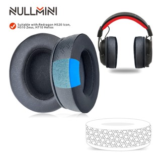 Nullmini แผ่นเจลครอบหูฟัง แบบเปลี่ยน สําหรับ Redragon H520 Icon, H510 Zeus, H710