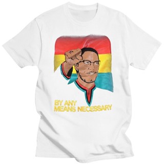 เสื้อยืดแขนสั้น พิมพ์ลาย Malcolm X 90S สไตล์วินเทจ ฮิปฮอป สําหรับผู้ชาย