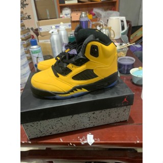 2019 AJ5 Retro Michigan Amarillo College รองเท้าบาสเก็ตบอล AJ5