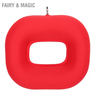  Fairy &amp; Magic เบาะโดนัทเป่าลมสี่เหลี่ยมผืนผ้ายางหนาเบาะนั่งแหวนพองพับได้สำหรับผู้ป่วยผู้สูงอายุ