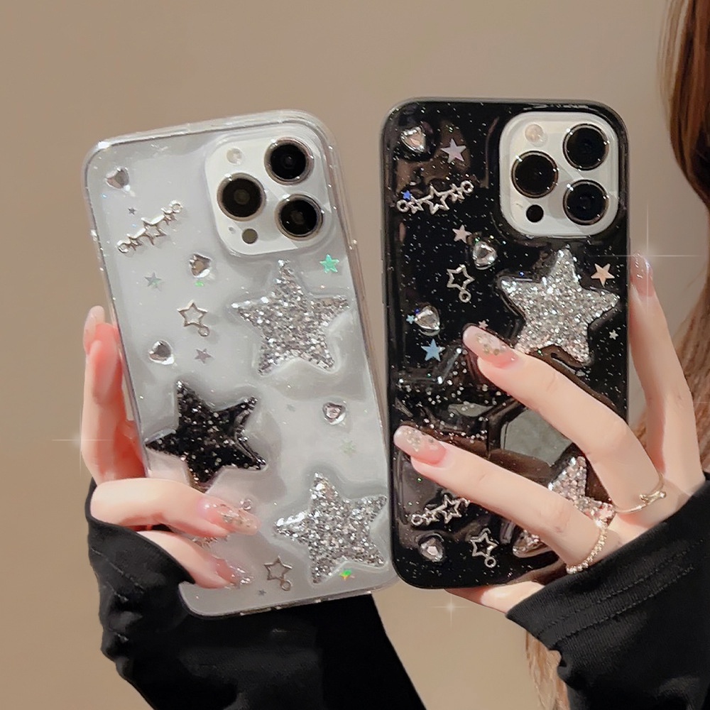 เคสโทรศัพท์มือถือ ซิลิโคน tpu ลายดาว สีพื้น สําหรับ iphone 11 12 13 14 pro max x xr xs max 7 8 plus se2020