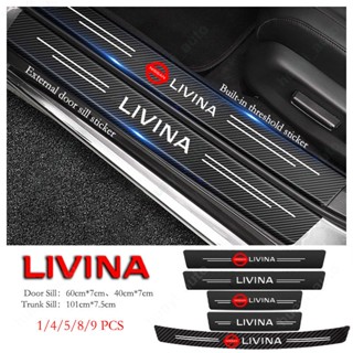 สติกเกอร์คาร์บอนไฟเบอร์ ป้องกันรอยขีดข่วน สําหรับ Nissan Livina G1 L10 L11 2006-2018 G2 ND1W 2019-2023 X-Gear Grand Livina XR