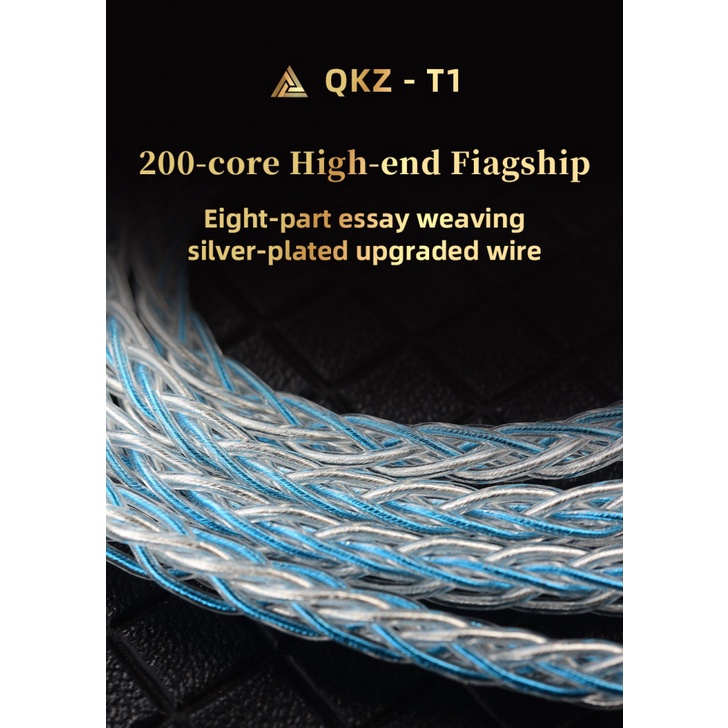 Qkz T1 สายอัพเกรดหูฟัง ชุบเงิน 3.5 0.75 2PIN WOPP