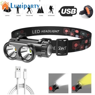 Lumiparty ไฟหน้า Led 4 โหมด ชาร์จ Usb สําหรับบํารุงรักษา