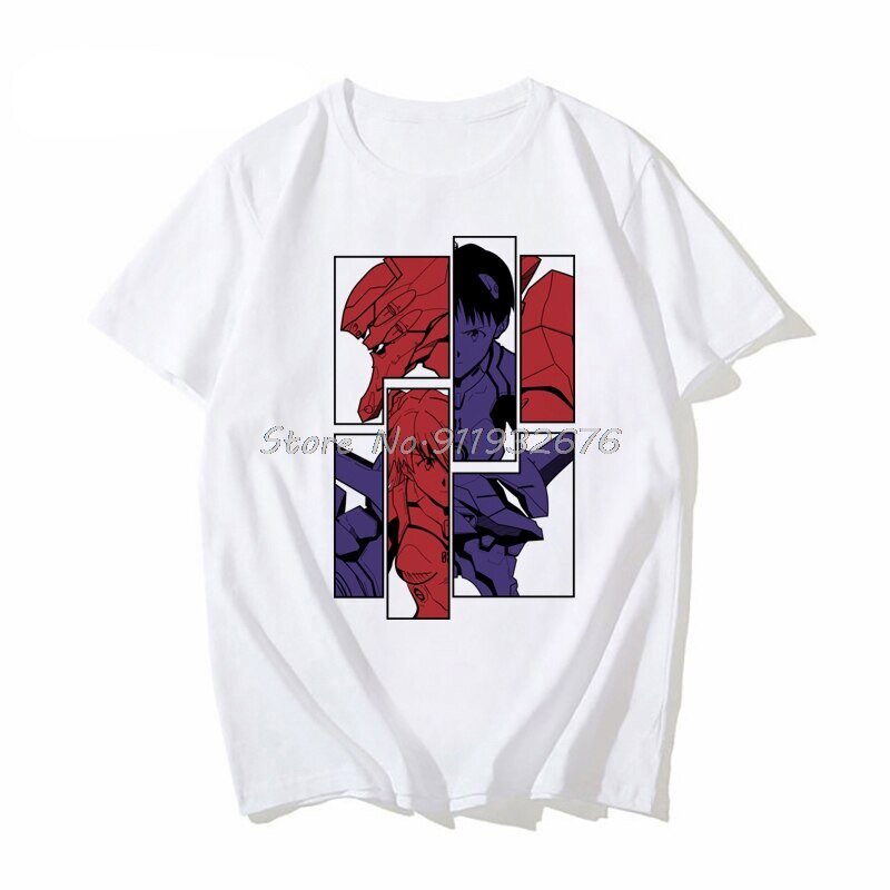 เมฆ1  ราคาถูกEvangelion Colors T Shirt Men Teenage Evangelion Unit 01 Nge Mecha Mech Anime Manga Jap