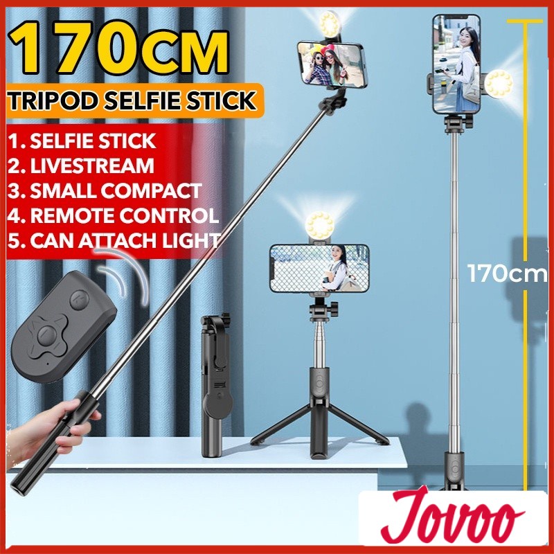 Selfie Stick ขาตั้งกล้อง 170 ซม.ผู้ถือโทรศัพท์มือถือ Monopod Bluetooth Remote Shutter ขาตั้งกล้องแบบ