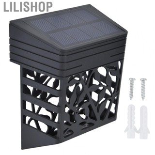 Lilishop Solar Power Hollow Wall Mount  Light Outdoor Landscape Yard Lamp Decor