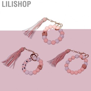 Lilishop Keychain Bracelet  Soft Elastic Key Ring Bracelet Tassels  for Home