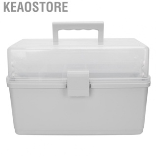 Keaostore Multifunctional 3‑Layer Storage Box Transparent Gray Container For Cosmetics DSO