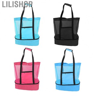 Lilishop Mesh Beach Bag  Beach Cooler Bag Mesh Design  for Camping