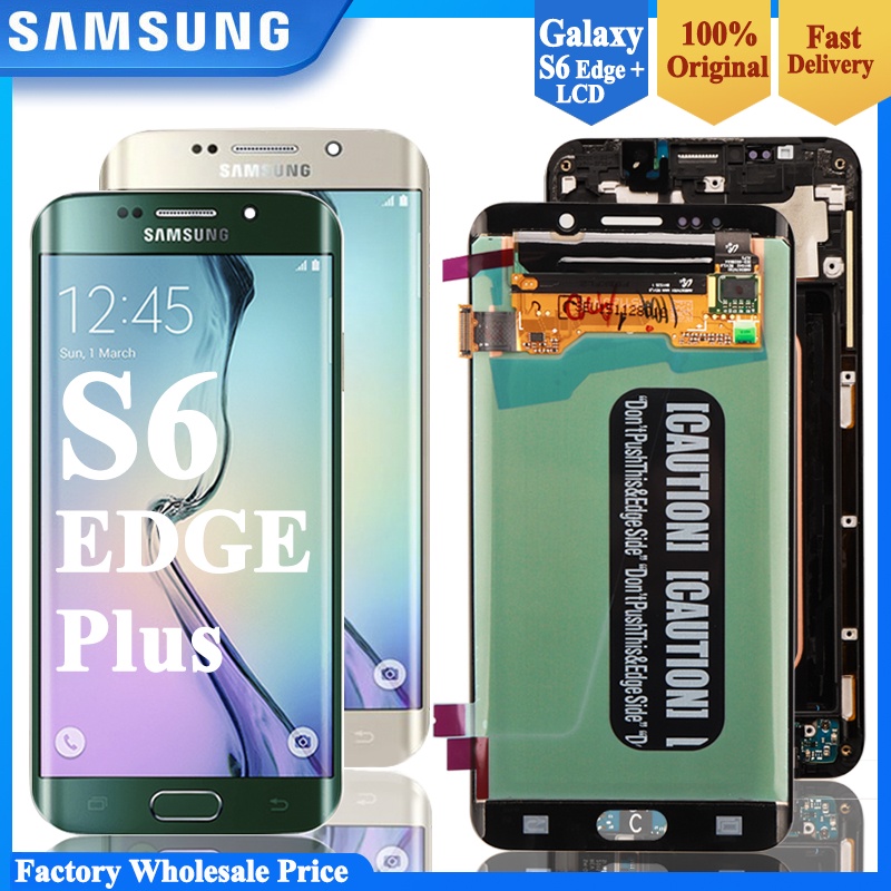 SUPER AMOLED G928 LCD กรอบสําหรับ SAMSUNG Galaxy s6 edge plus จอแสดงผล G928 G928F LCD Touch Screen D