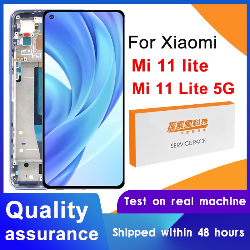 ของแท้ 100% หน้าจอสัมผัส LCD ดิจิทัล AMOLED 6.55 นิ้ว สําหรับ Xiaomi Mi 11 Lite M2101K9AG Xiaomi Mi 