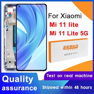 ของแท้ 100% หน้าจอสัมผัส LCD ดิจิทัล AMOLED 6.55 นิ้ว สําหรับ Xiaomi Mi 11 Lite M2101K9AG Xiaomi Mi 11 Lite 5G