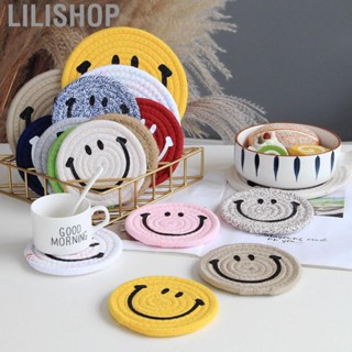 Lilishop Expression Placemat Round Cotton Rope Woven Placemat South Korea Simple Smile Insulation Pad