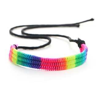 Lgbt Gay Gay สร้อยข้อมือ หกสีรุ้ง ทอมือ les สร้อยข้อมือมิตรภาพ ผู้ชาย ผู้หญิง สร้อยข้อมือคู่รัก