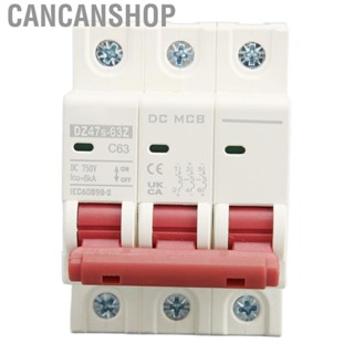 Cancanshop 3P Circuit Breaker  PA66 Housing Overload Protection Switch DC 750V 63A Good Stability  for Solar PV System