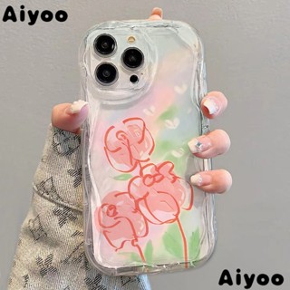 เคสป้องกันโทรศัพท์มือถือใส แบบนิ่ม ลายภาพวาดสีน้ํามัน รูปดอกกุหลาบ สีแดง สําหรับ Apple Iphone 7 1311 148p-FL✅เคสโทรศัพท์มือถือ แบบใส กันกระแทก สําหรับ Iphone xs xr Apple 12 4QPX