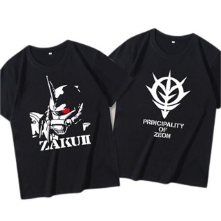 เสื้อผ้า Gundam Mobile Suit เสื้อยืดแขนสั้นผู้ชาย ลายครึ่งแขนสไตล์ญี่ปุ่น - แฟชั่นเสื้อยืดอนิเมะ Unisex น่ารัก