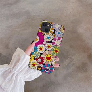 เคสโทรศัพท์มือถือ TPU แบบแข็ง พิมพ์ลายดอกทานตะวัน Takashi คุณภาพสูง สีดํา สําหรับ IPhone 14 Pro Max 13 12 11 Pro Max IPhone SE 3 6 6S 7 8 Plus X XR XS