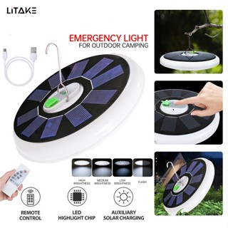 【LITAKE】โคมไฟฉุกเฉิน Led 72 ดวง พลังงานแสงอาทิตย์ 300w 3 โหมด 9000mah ใช้แบตเตอรี่ ประหยัดพลังงาน ชาร์จได้ สําหรับตั้งแคมป์