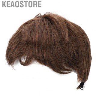 Keaostore Men&amp;apos;s Wig Light Brown Natural Fluffy Handsome Mesh Fashionable Short Hair US