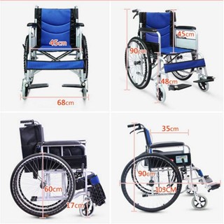 ผู้พิการ,รถเข็นคนชรา รถเข็นผู้ป่วย wheelchair รถเข็นผู้ใหญ่ พับได้น้ำหนักเบาท่อเหล็กหนาสกู๊ตเตอร์ผู้สูงอายุรถเข็นแบบพกพ