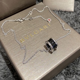 Bvlgari/bvlgari Charity Little Redman สร้อยคอเซรามิค สีดํา จี้รูปไหปลาร้า แฟชั่นฤดูใบไม้ผลิ สําหรับผู้ชาย และผู้หญิง