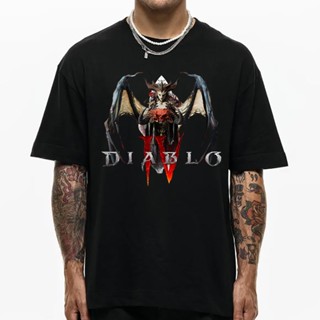 เสื้อยืดลําลอง ผ้าฝ้าย แขนสั้น พิมพ์ลายกราฟิก Diablo Lilith คุณภาพสูง สไตล์ฮาราจูกุ แนวสตรีท สําหรับผู้ชาย และผู้หญิง