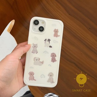 For เคสไอโฟน 14 Pro Max [INS Style Simple Puppy] เคส Phone Case For iPhone 14 Pro Max Plus 13 12 11 For เคสไอโฟน11 Ins Korean Style Retro Classic Couple Shockproof Protective TPU Cover Shell