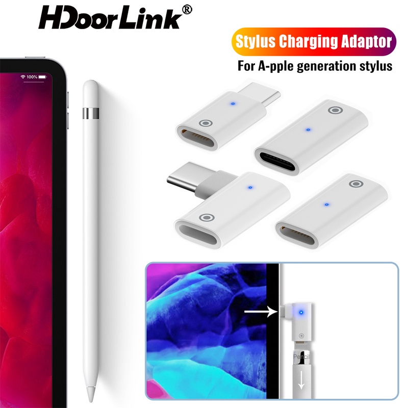 Hdoorlink อะแดปเตอร์ชาร์จ ขนาดเล็ก สําหรับดินสอ A/pple Pencil 1 ตัวเมีย เป็นตัวเมีย IOS สําหรับดินสอ IPd Pro