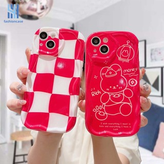 เคสโทรศัพท์มือถือนิ่ม ขอบโค้ง ลายหมากรุก กระต่ายสีแดง 3D สําหรับ VIVO Y02 Y21S Y20S Y35 Y12i Y12S Y22 Y22S Y12 Y20 Y15S Y15C Y91C Y16 Y21 2021 Y21A Y56 Y02A Y21T Y30 Y3S Y33T Y15A Y01 Y01A Y21E Y21G Y91 Y30i Y93 Y95 Y15 Y17 Y50