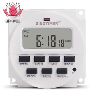 Sinotimer สวิตช์ตั้งเวลาดิจิทัล LCD 12V DC 7 วัน ตั้งโปรแกรมได้ 15.98 นิ้ว TM618N-4