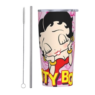 Betty Boop กระติกน้ําร้อนสเตนเลส 304 กันรั่ว มีฉนวนกันความร้อน สําหรับบ้าน ออฟฟิศ