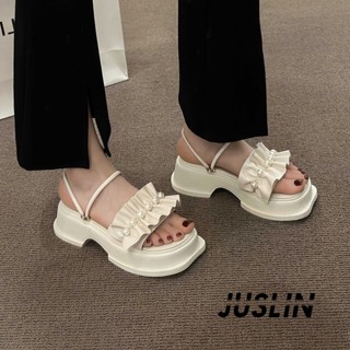 JUSLIN  รองเท้าแตะ รองเท้าแตะนุ่ม รองเท้าแตะผู้หญิง ร้องเท้า ก้นหนา รองเท้าผู้หญิง อ่อนนุ่ม ระบาย อากาศ รองเท้า 062704  สไตล์เกาหลี Trendy Beautiful คุณภาพสูง B28G0MR 37Z230910