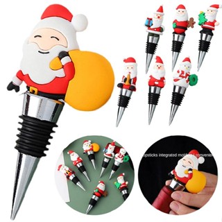 New 1pc Christmas Tree Wine Bottle Stopper Santa Snowman Decorative Wine Stopper