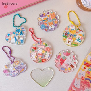 [hushcorgi] ใหม่ พร้อมส่ง สติกเกอร์ใส แต่งกลิตเตอร์ ไล่โทนสี สําหรับตกแต่งพวงกุญแจ กระเป๋าเป้สะพายหลัง Diy 5 10 15 ชิ้น