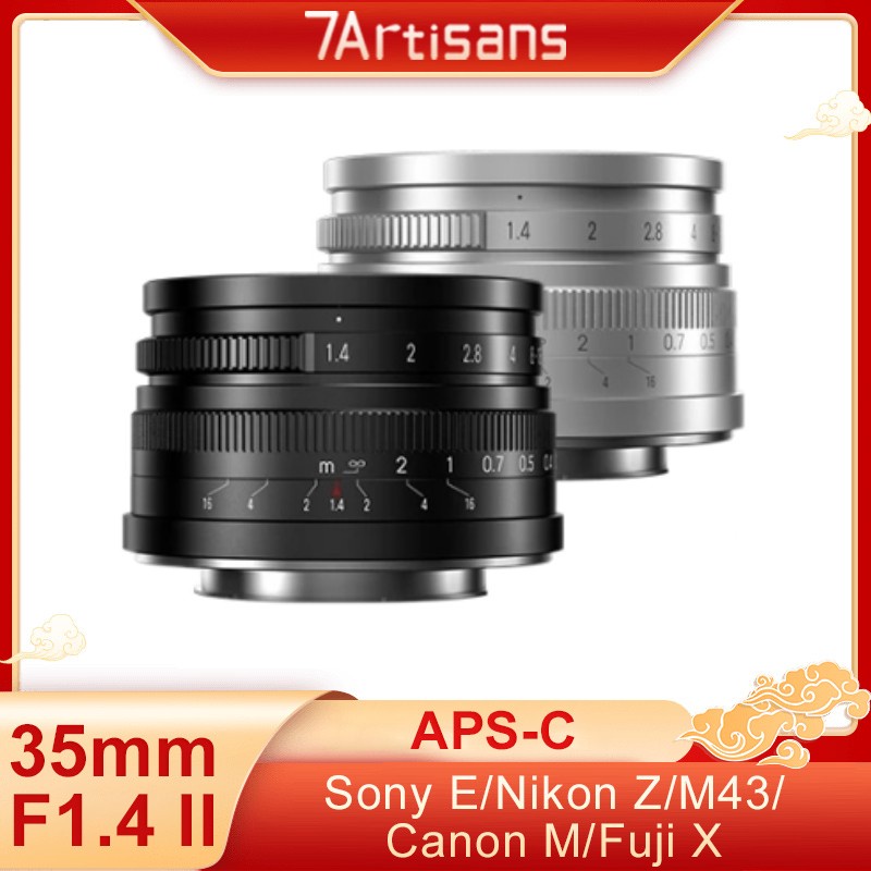 7artisans 35mm F1.4 mark II APS-C เลนส์รูรับแสงขนาดใหญ่ สําหรับ Sony E Fuji XF Canon EOS M M43 Nikon Z Canon EOS R