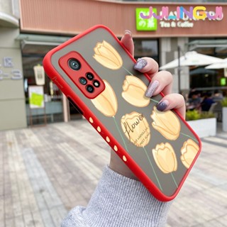 เคสซิลิโคนนิ่ม ขอบสี่เหลี่ยม ลายดอกไม้สีเหลือง กันกระแทก สําหรับ Xiaomi 10T 10T Pro Redmi k30s