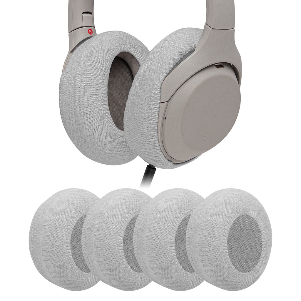 Geekria แผ่นครอบหูฟัง แบบถัก ยืดหยุ่น ซักได้ สีเทา สําหรับ Sony WH-1000XM5 WH-1000XM4 2 คู่
