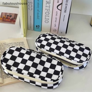 [fabuloushouse] กระเป๋าดินสอ ลายตารางน่ารัก ความจุสูง สําหรับเด็กผู้หญิง พร้อมส่ง